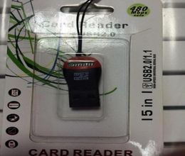 Promoción 1000pcs silbato USB 20 Tarjeta de memoria TFLASH Readertfcard Micro SD Lector de tarjetas con bolsa de paquete minorista DHL FedEx 940469973724447