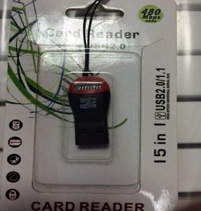 Promotion 1000pcs Whistle USB 20 Tflash Memory Carte Readertfcard Micro SD Carte Reader avec sac de détail DHL FedEx 94046995497953