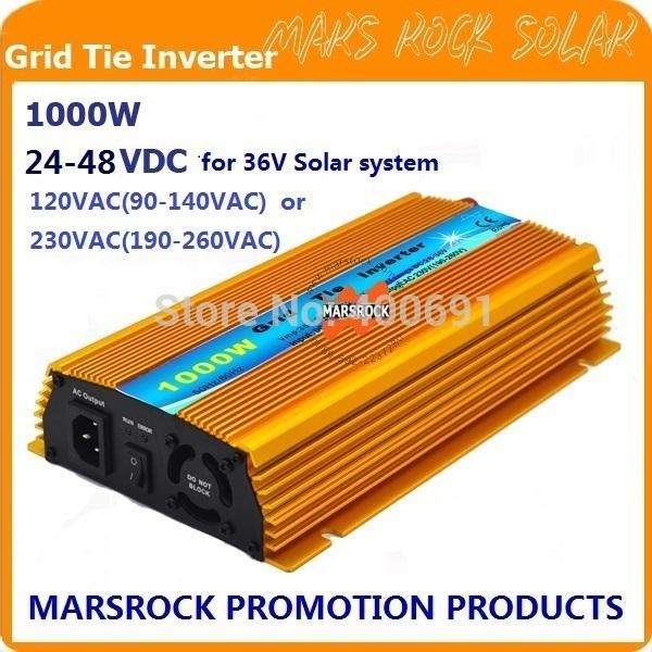 Promotion de livraison gratuite !! Micro-onduleur 1000W 36V lié au réseau, DC22V ~ 45V, AC90V-140V ou 190V-260V pour panneau solaire 1200W 36V et énergie éolienne !