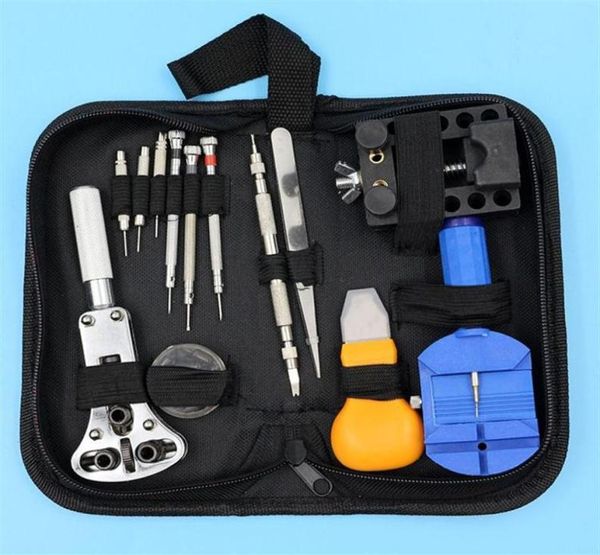 Promotion 13PCS Watch Repair Kit Tool Kit Set Case Opender Link Spring Bar Remover Tweezer High Quality230Q3134006