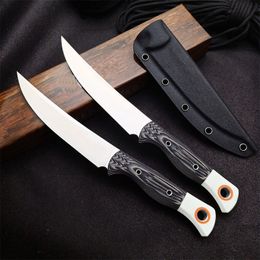 Promotion 15500-1 couteau de chasse droit de survie S45VN lame en satin pleine soie G10 poignée lames fixes couteaux avec Kydex