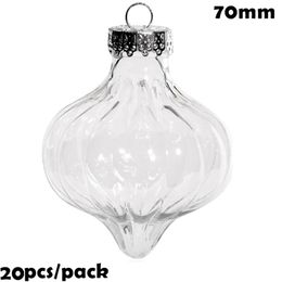 Promotie - 20 stuks X DIY Verhoudenlijk / Boterbestendig / Vulbare Kerstdecoratie Bal / Ornament 70mm Plastic Ui 211104