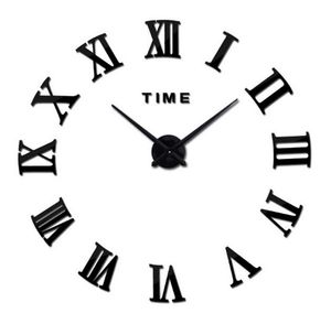 Promotion 2020 nouveau bricolage horloge murale décor à la maison grand miroir romain mode moderne horloges à Quartz salon montre livraison gratuite