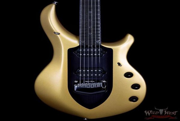 Promotion 6 cordes Ernie Ball John Petrucci Majesty Gold Guitare électrique Matériel noir 2 micros Humbucking Tremolo Bridge2481024