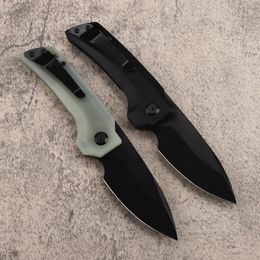 Promotion A2240 Couteau pliant de survie en plein air D2 Black Stone Wash Drop Point Blade CNC G10 avec poignée en tôle d'acier inoxydable Roulement à billes Couteaux EDC à ouverture rapide