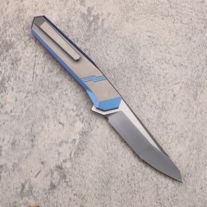 Promotion A2256 Couteau pliant haut de gamme M390 Lame Tanto satinée CNC TC4 Poignée en alliage de titane Extérieur EDC Poche Couteaux de dossier à ouverture rapide