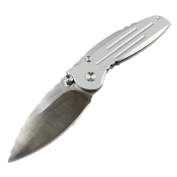 Promoción A6703 Cuchillo plegable de bolsillo de alta calidad 7CR17MOV Satin Blade CNC Manejo de acero inoxidable Rodamiento de bolas para acampar al aire libre Cierre EDC Knives