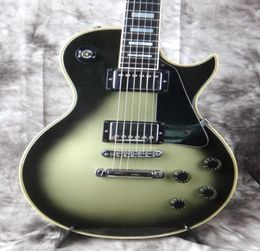 Promotion Adam Jones Vintage Green Silver Burst guitare électrique crème jaune reliure chrome Hardware9491028
