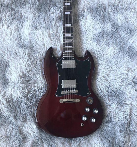 Promoción Angus Young Dark Wine Red SG Guitarra eléctrica Signature Truss Rod Cover5673449