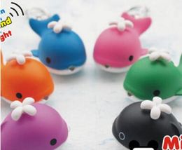 Animal Cartoon LED-zaklamp Sleutelhanger Sleutelhanger met Geluid Speelgoed Kids Gift