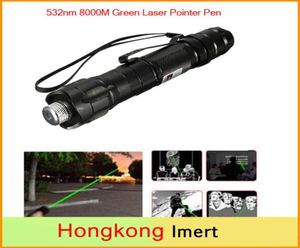 Promotion Brand Poigneur de pointeur laser vert aérometal 532NM 8000m Super Range Light Star Cap Pointers laser High Power12115415204253