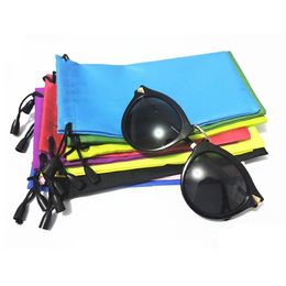 Promoción barato colorido impermeable tela a prueba de polvo gafas de sol bolsa suave anteojos bolsa gafas teléfono caso almacenamiento Bag284q