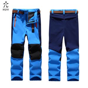 Promotion Enfants Pantalons Patchwork Garder Au Chaud Pantalon Enfants Garçons Filles Coupe-Vent Imperméable Sport Enfants Pantalon LJ201019