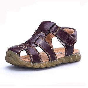 Promotie Kinderschoenen koe lederen casual schoenen sandalen voor kinderen Comfortabele zomer man middelste gat