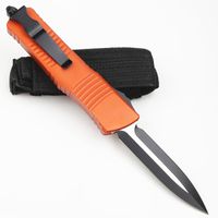 Promotion CK228 Couteau tactique automatique D2 Double action Spear Point Point Blade Orange 6061-T6 Handle d'aluminium Couteaux de survie de poche EDC avec sac en nylon et outil de réparation