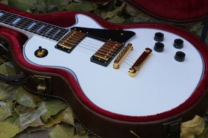 Promotion! Custom Shop Deluxe Apline White Electric Guitar Ebony Fingerboard & Fret Binding, Gold Hardware, In Stock, Ship Out Quickly