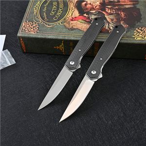 Promoción Flipper Cuchillo plegable M390 Hoja de punto de caída Mango de hoja de acero de fibra de carbono Cuchillos de bolsillo EDC para exteriores