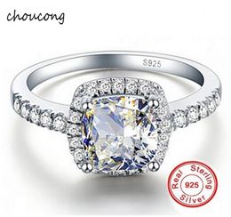 Promotion Galaxy 925 Sterling Silver Ring Luxury 4 CZ Diamond Crystal Anness pour les femmes Taille US 5 6 7 8 9 10 11 128051194