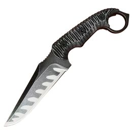 Promotie H1203 Outdoor Fixed Blade Knife A2 Titanium Coating Blades Volledig Tang G10 Handschakel Outdoor Camping Wandelt Tactische messen met Kydex