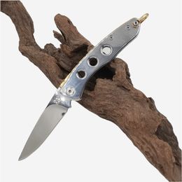 Promoción H2372 Cuchillo de hoja plegable 420C Hoja de satén Tres agujeros Mango de acero inoxidable Cuchillos de carpeta de bolsillo EDC para exteriores