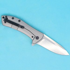 Promotion haut de gamme 0801 couteau Flipper M390 lame satinée CNC TC4 poignée en alliage de titane roulement à billes EDC couteaux avec boîte de vente au détail