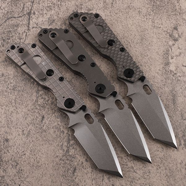 Promotion Haut de gamme ST SNG Couteau pliant D2 Stone Wash Tanto Point Blade CNC TC4 Poignée en alliage de titane Rondelle à roulement à billes EDC Couteaux de poche