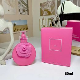 Promotion Femmes de luxe Perfume Valentina Pink Eau de Parfum 80 ml parfum pour Lady Good Sodel Long Temple Laissant Lady Body Mist Mist de haute qualité Ship