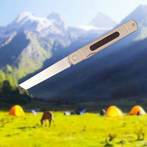 Promoción M5301 Cuchillo plegable de gama alta D2 Satin Tanto Point Blade TC4 Aleación de titanio con mango de fibra de carbono Rodamiento de bolas Cuchillos de bolsillo EDC de apertura rápida