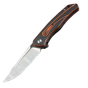 Promotion M7733 Flipper Pliage Couteau 5CR13MOV Point de goutte en satin Blade G10 avec poignée en acier Pandée