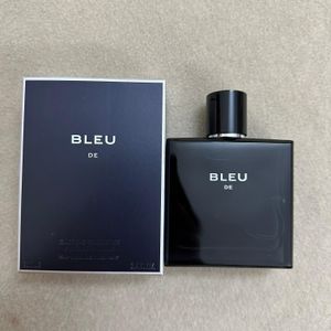 Promoción Perfume Hombres Colonia Bleu Eau De Toilette 100 ML Cítricos Amaderados Fragancias picantes y ricas Azul oscuro-gris cuerpo de botella de vidrio grueso envío gratis