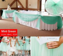 Promotion menthe vert 10M 135M pur Organza Swag tissu maison mariage décoration Organza tissu Table rideau Hq 5778556