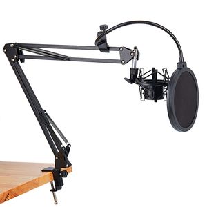 Support de bras de ciseaux de Microphone et pince de montage de Table, Kit de montage métallique de bouclier de pare-brise de filtre NW, Promotion-NB-35