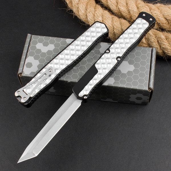 Promotion Nouveau design Couteau tactique automatique haut de gamme D2 Stone Wash Tanto Blade CNC Aviation Aluminium avec patchs en mousse Poignée Camping en plein air Randonnée EDC Couteaux de poche