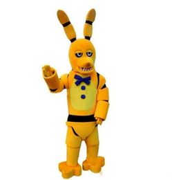Promotiekwaliteit Vijf nachten bij Freddy's FNAF Speelgoed Griezelig geel konijntje mascottekostuum Volwassen cartoonpak Outfit Opening Zakelijk Ouder-kind-campagne