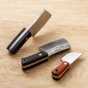 Promotion R8339 Petit couteau de chef 440C Satin/Laser Pattern Blade Full Tang Manche en bois Couteaux à lame fixe Camping en plein air Randonnée Pêche EDC Couteaux de poche