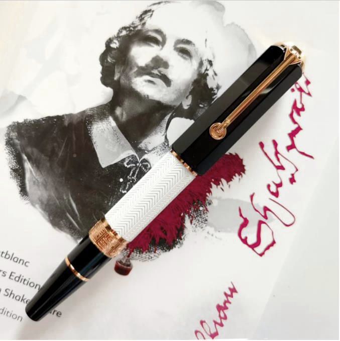 Promotion Rollerball Pen grand écrivain William Shakespeare M Gel Pen Office Metal Writing Smooth with Serial Numéro 6836/9000