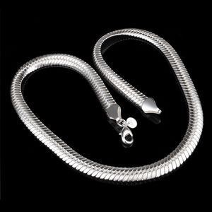 Promotie Verkoop 925 zilveren ketting ketting Kerst mode 925 Zilver 6MM Snake Chain ketting sieraden GRATIS Verzending hot koop 1345
