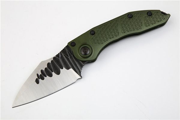 Remise Chaude Couteaux Samier haut de gamme, point personnalisé II, couteau pliant tactique automatique D2 lame en satin vert manche T6061 couteaux de Camping de survie