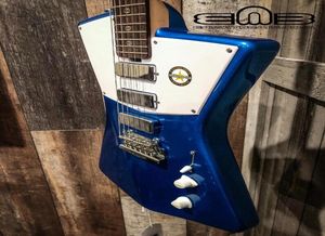 Promotion Sterling par STV60 ST Vincent Signature Vincent Blue Guitare électrique Bevel Top 3 Mini micros humbucker Tremolo Bridg2414325