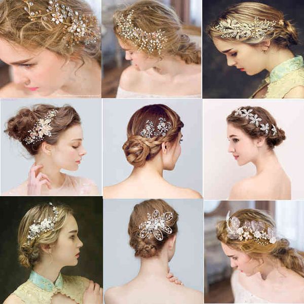 Promotion accessoires de mariage casque mariée cheveux vigne peigne pince à la main femmes bijoux