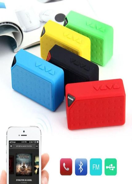 Promoción X3 cubo cuadrado Bluetooth altavoz inalámbrico Radio FM TF USB caja de sonido con micrófono enceinte bluetooth portátil puissant 20176362093