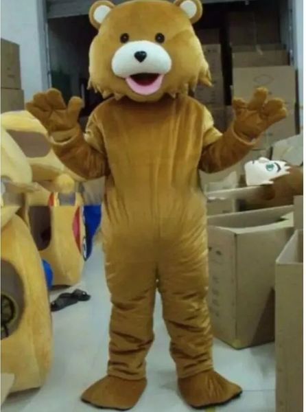 Costume de mascotte d'ours brun promotionnel, costumes faits à la main, tenues de fête, vêtements de Promotion publicitaire, carnaval