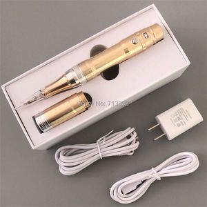 Promotionele champagne Gold Wireless PMU wenkbrauw Tattoo Machine Permanente make -up lippen Pen 220609