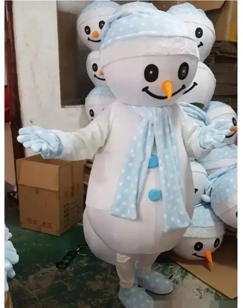 Costume de mascotte de poupée bonhomme de neige de noël, costumes faits à la main, tenues de fête, vêtements de Promotion publicitaire, carnaval