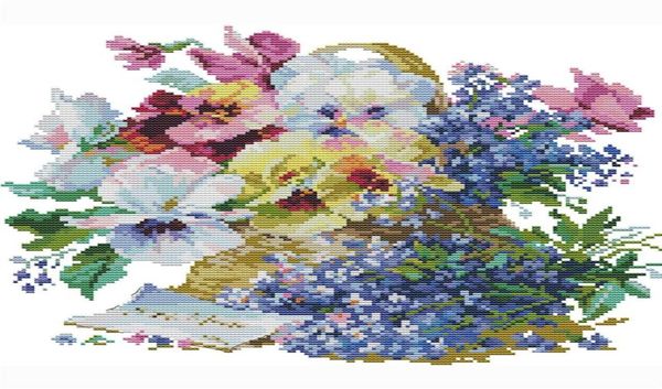 Modèles de fleurs promotionnelles Cross Stitch compté Broderie tissu couture Kit d'artisanat Artisanat Peinture à la main art mural art 9573054