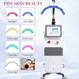Promotion debout blanchiment de la peau nettoyage réduction de l'huile rides acné dissipant 7 couleurs LED dispositif photodynamique pour Anti-âge