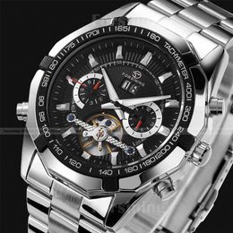 Promotiontop merk luxe relogios militair vol staal casual horloges mannen mechanische automatische tourbillon sport polshorloges206t