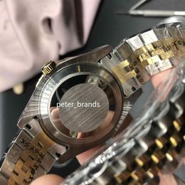 Prong Set Diamond Horloges two tone zilver goud 43mm wit gezicht Grotere diamanten bezel Automatische Mode heren Watch2972
