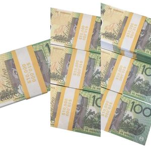 Prop Game Dollar australien 5 10 20 50 100 AUD billets de banque copie papier impression complète billet de banque argent faux argent accessoires de film2755A8TJQR7Q57W1