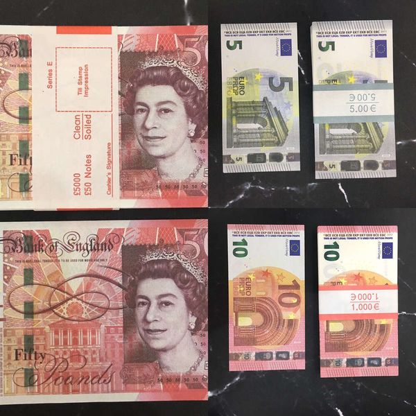 Prop Money Toys Uk Euro Dollar Pounds GBP British 10 20 50 faux billets commémoratifs jouet pour enfants cadeaux de Noël ou film vidéo 1002267579MM40MM40Y95K81SE